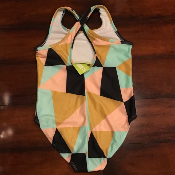 CRAZY 8 , GIRLS GEOMETRIC MULTICOLORED SWIM SUIT , SZ 10-12, NWT - Picture 2 of 7